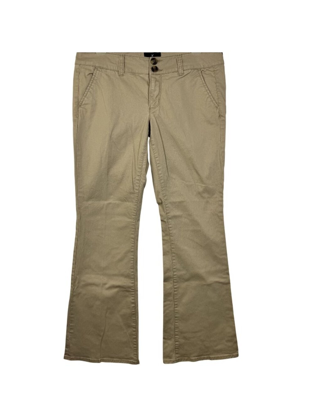 American Eagle Outfitters Artist Womens Tan Khaki Flare Pants Size 4